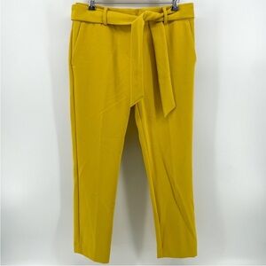 Loft Women’s Marisa Belted Pants Mustard Yellow 4